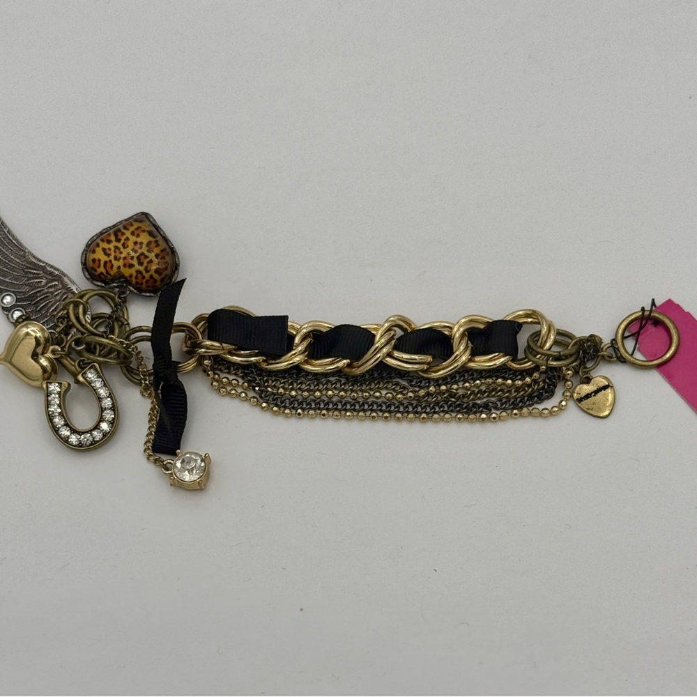 Gold and Black Chain Bracelet